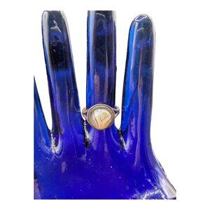 Vintage Silver Ring With Unique Stone Size 6.5 Boho Chic Style Statement